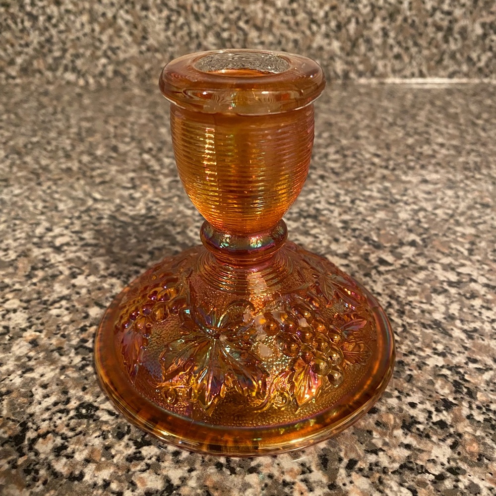 Carnival Glass Candle Holder